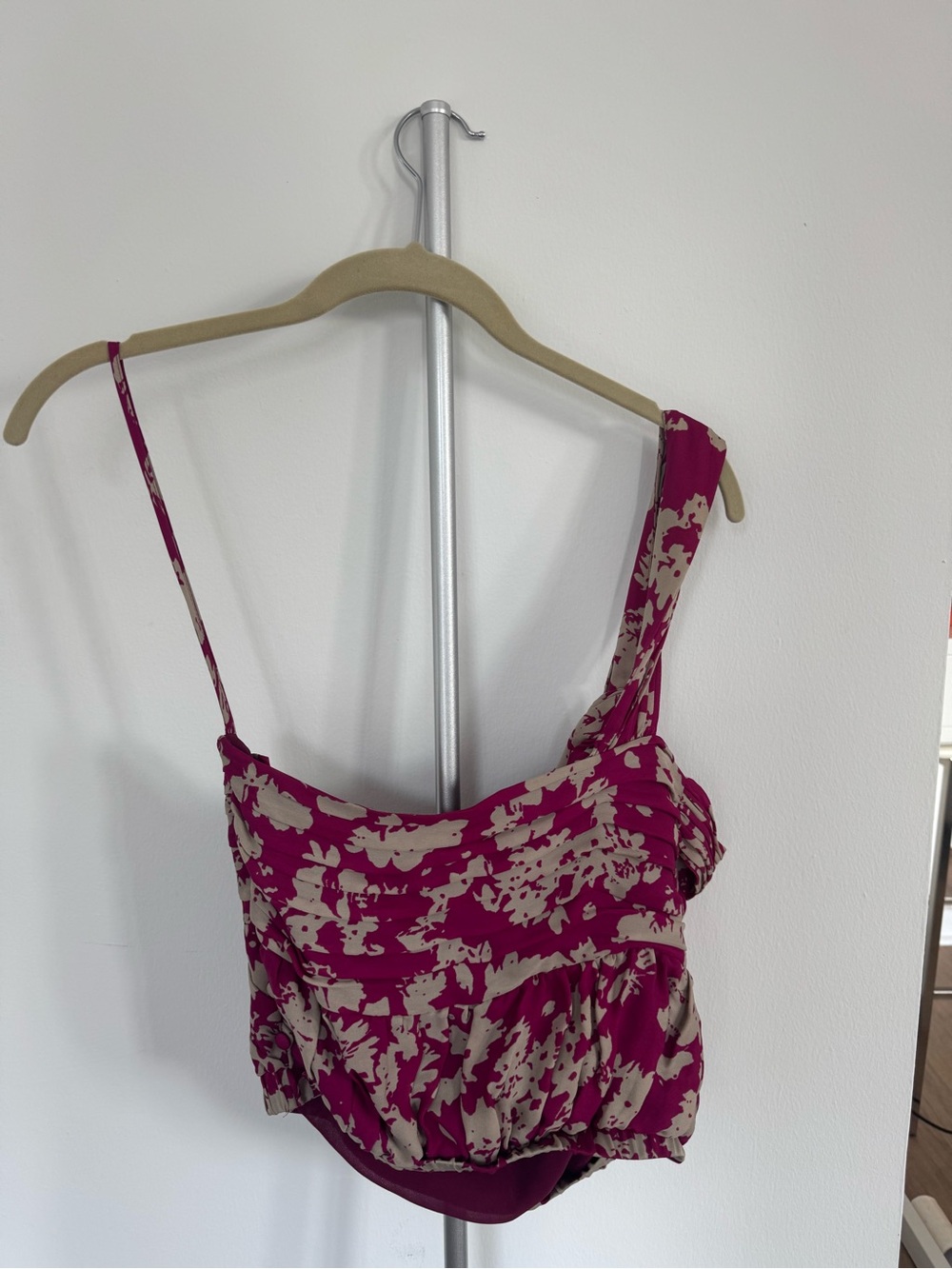 Ramy Brook Magenta Floral Print Spaghetti Strap Camisole